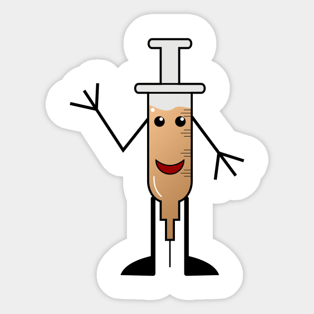 Syringe smile doodle vector Sticker by Home of Vector